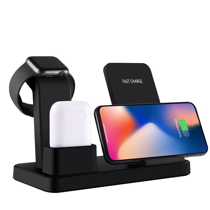 Bakeey 3 In 1 - 7.5W/10W Fast QI Wireless Charger Station Stand for iPhone, Apple Watch 1/2/3/4 Series, and AirPods - Ideal for Apple Device Lovers - Shopsta EU