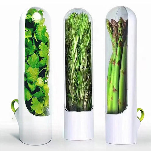 Herb Saver Storage Container Fresh Herb Keeper Vanilla Vegetables Fresh Preservation Bottle for Refrigerator Kitchen Gadgets - Shopsta EU