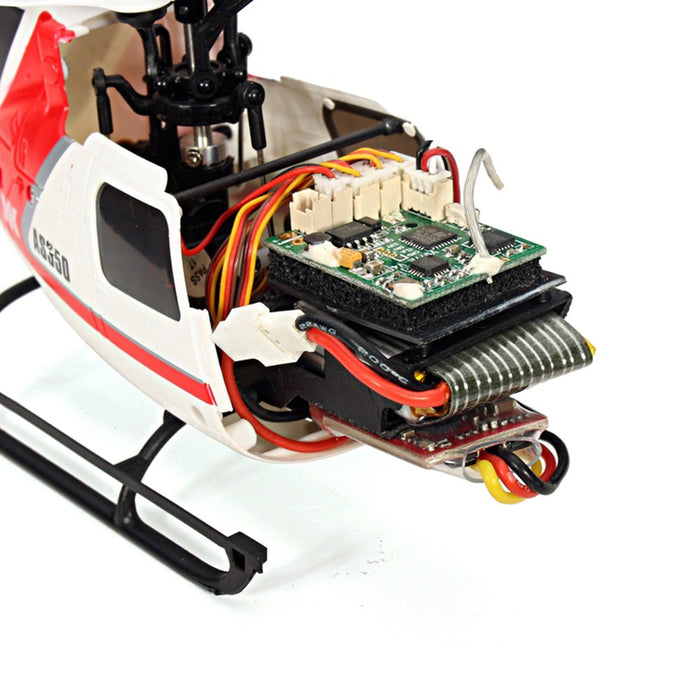 XK K123 AS350 - 6CH Brushless RC Helicopter, 3D6G System, FUTABA S-FHSS Compatible, 4PCS 3.7V 500mAh Lipo Battery - Perfect for Scale Flight Enthusiasts - Shopsta EU